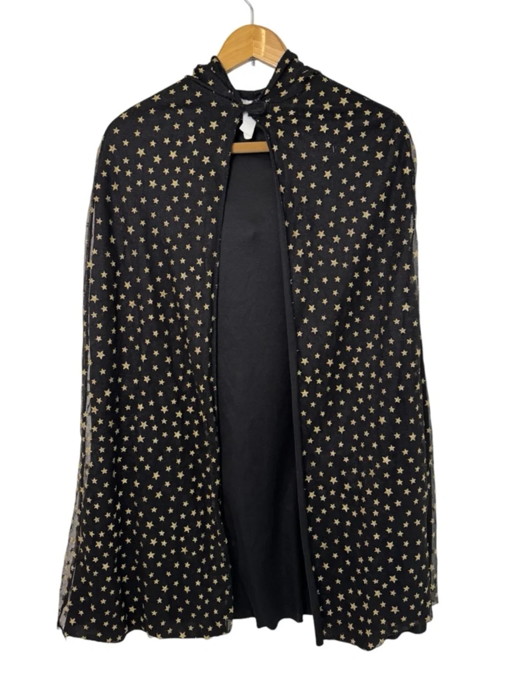 Target‎ Kids Hooded Cape Size OSFM Black with Gold Star Print Celestial